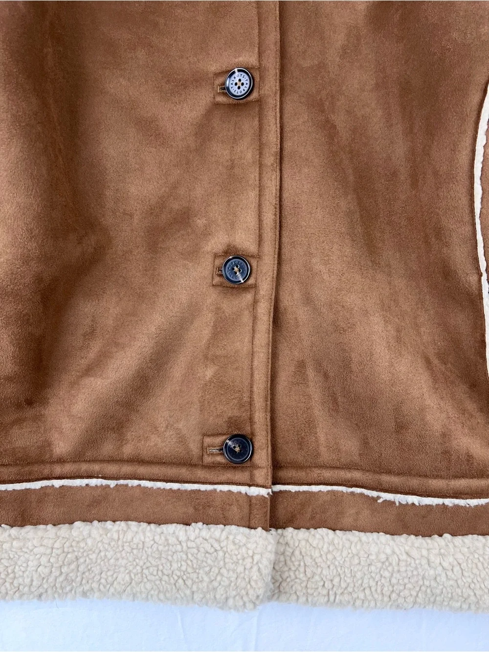 Talbots FAUX SHEARLING SHORT TEDDY COAT Plus 2X Brown Cozy Casual Chic